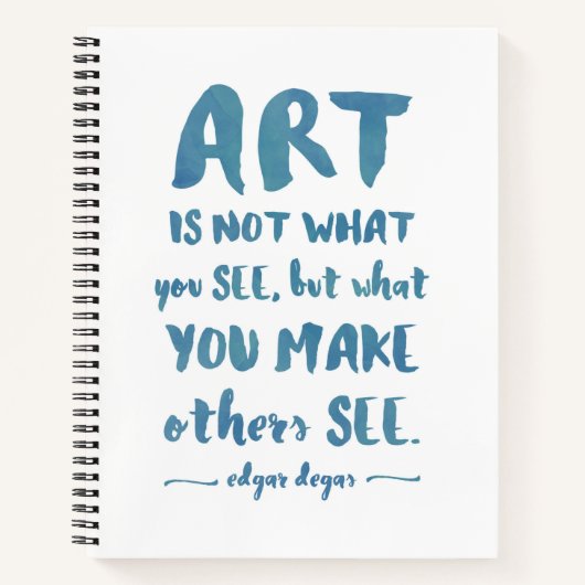 Moderne tekenboektypografie Degas quote Notitieboek (Voorkant)