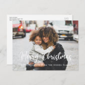 Moderne tekenfilm Merry kerstfoto Briefkaart (Voorkant / Achterkant)