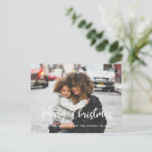 Moderne tekenfilm Merry kerstfoto Briefkaart (Staand voorkant)