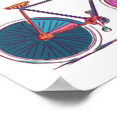 Moderne tekening van kleurrijke fietslijn poster (Hoek)