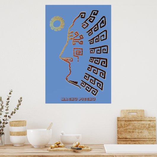 Moderne tekening van Machu Picchu Poster (Keuken)