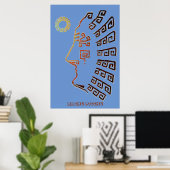 Moderne tekening van Machu Picchu Poster (Thuiskantoor)