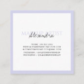 Moderne tekenlavendel voor make-up vierkante visitekaartje (Achterkant)