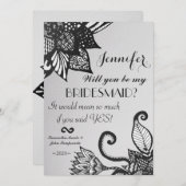 Moderne tekenpatronen voor zwarte en witte flacon kaart (Voorkant / Achterkant)