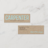 Moderne tekenstijlreusachtige tekstafdekking mini visitekaartje (Voorkant / Achterkant)