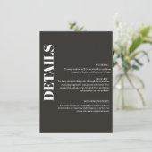 Moderne tekst 14-kaart met details kaart (Staand voorkant)