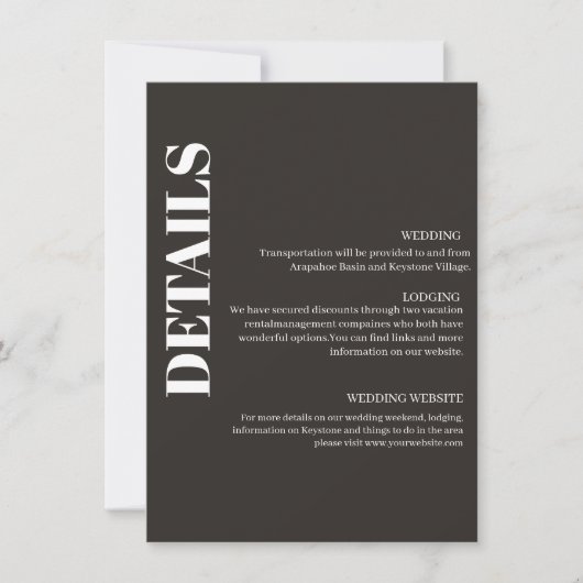 Moderne tekst 14-kaart met details kaart (Voorkant)