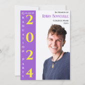 Moderne Tekst 1 Foto Geel Wit Paarse Zwart Save The Date (Voorkant)