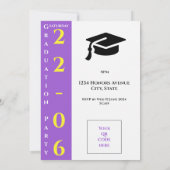 Moderne Tekst 1 Foto Geel Wit Paarse Zwart Save The Date (Achterkant)