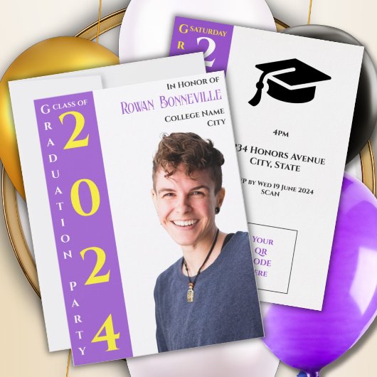 Moderne Tekst 1 Foto Geel Wit Paarse Zwart Save The Date