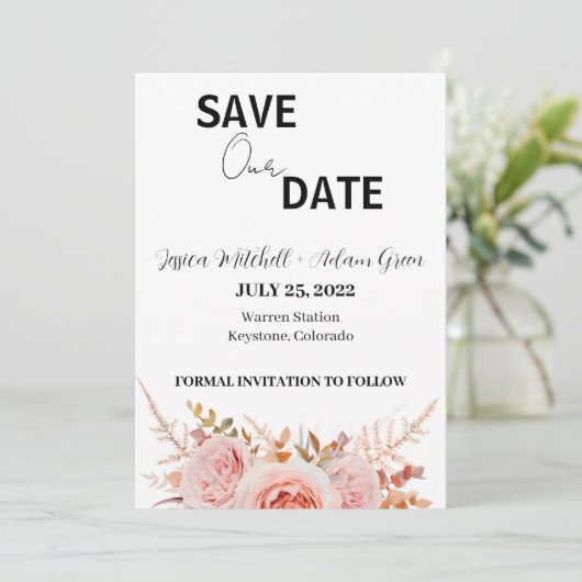 Moderne Tekst 2 sparen de Uitnodiging van de Datum (Staand voorkant)