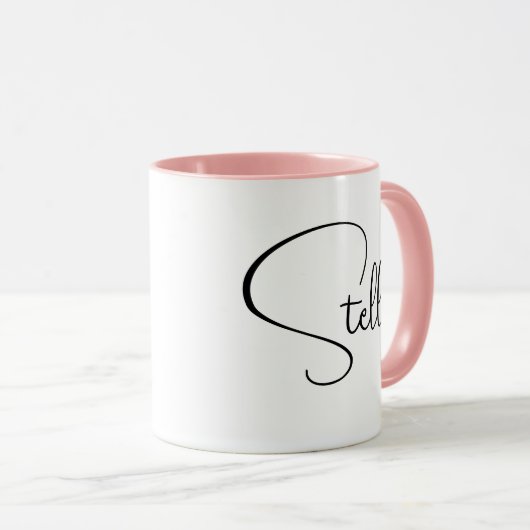 Moderne tekst Aangepaste grote trendy naamswaarder Mok (Voorkant rechts)