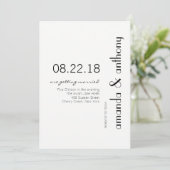 Moderne tekst bruiloft uitnodiging (Staand voorkant)