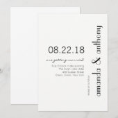 Moderne tekst bruiloft uitnodiging (Voorkant / Achterkant)