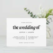 Moderne tekst en foto | Zwart-wit bruiloft Kaart (Staand voorkant)