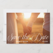 Moderne tekst- en fotobruiloft save the date (Voorkant)