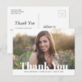Moderne tekst foto afstuderen dank u briefkaart (Voorkant / Achterkant)