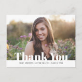 Moderne tekst foto afstuderen dank u briefkaart (Voorkant)