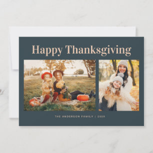 Moderne Tekst Herfst Gelukkig Thanksgiving Foto Feestdagenkaart