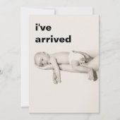 Moderne tekst Ik ben aangekomen Foto Baby Aankondi Aankondiging (Voorkant)