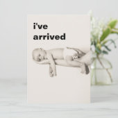 Moderne tekst Ik ben aangekomen Foto Baby Aankondi Aankondiging (Staand voorkant)