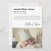 Moderne tekst Ik ben aangekomen Foto Baby Aankondi Aankondiging (Achterkant)