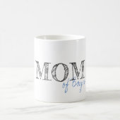 Moderne tekst mam van boys Baby Blue Grey Koffiemok (Center)