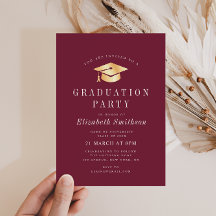Moderne tekst Maroon Afstuderen Ceremonie
