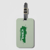 Moderne tekst met elegante saliegroene mini bagagelabel (Voorkant (verticaal))