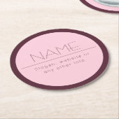 moderne tekst met rand ronde kartonnen onderzetter (Gebogen)