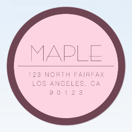 moderne tekst met rand ronde sticker