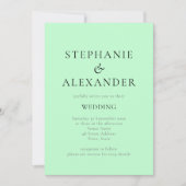 Moderne tekst Mint QR Code Weddenschap Kaart (Voorkant)