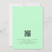 Moderne tekst Mint QR Code Weddenschap Kaart (Achterkant)