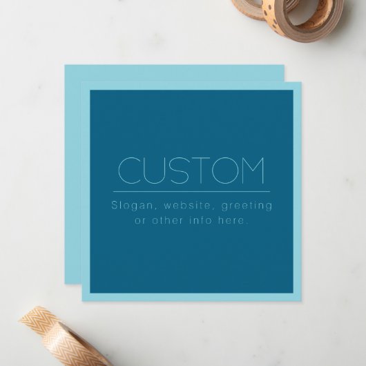  moderne tekst | Ocean & Robin Ei Blauw Notitiekaartje (Voorkant / Achterkant in situ)