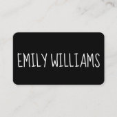 Moderne tekst op zwart visitekaartje (Voorkant)