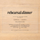 Moderne tekst | repetitiediner acryl uitnodigingen (Voorkant)