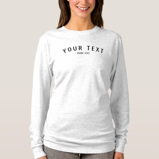 Moderne tekst Sjabloon Vrouwen lange mouw Ash Grey T-shirt (Voorkant)