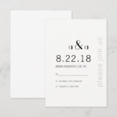Moderne tekst trouwkaart RSVP kaart (Voorkant / Achterkant)