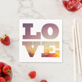 Moderne tekst voor kleurrijke zonsondergang servet