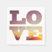 Moderne tekst voor kleurrijke zonsondergang servet (Voorkant)