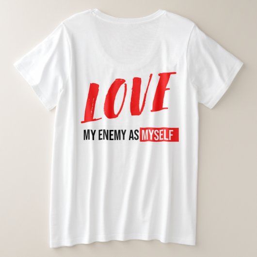 Moderne tekst voor zwart en wit grote maat t-shirt (Design achterkant)