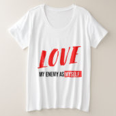 Moderne tekst voor zwart en wit grote maat t-shirt (Design voorkant)