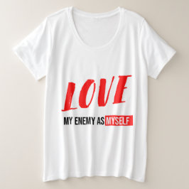 Moderne tekst voor zwart en wit grote maat t-shirt