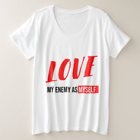 Moderne tekst voor zwart en wit grote maat t-shirt (Design voorkant)