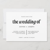 Moderne tekst | Zwart-wit bruiloft Kaart (Voorkant)