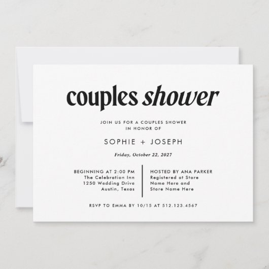 Moderne tekst | Zwart-wit douches Kaart (Voorkant)