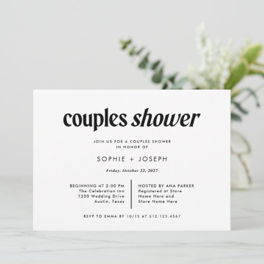 Moderne tekst | Zwart-wit douches Kaart (Staand voorkant)