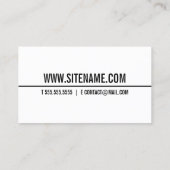 Moderne tekst zwart-wit visitekaartje (Achterkant)