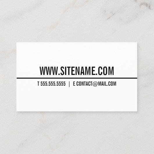 Moderne tekst zwart-wit visitekaartje (Achterkant)