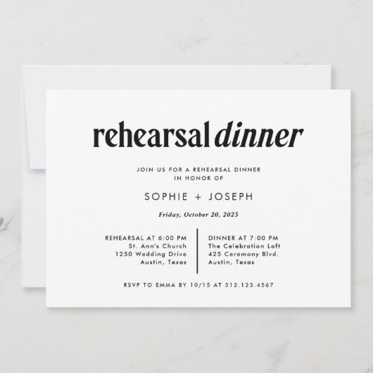 Moderne tekst | Zwarte en witte repetitie Kaart (Voorkant)